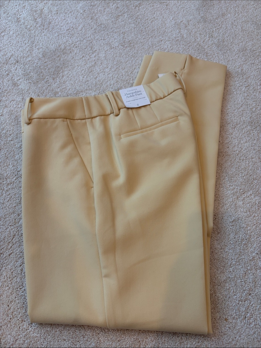 Talbots Cream/YellowTailored Ankle Pants